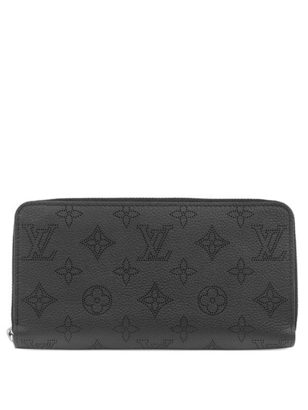 Louis Vuitton Wallet Zippy Monogram Mahina Noir Silver Black Zip Around